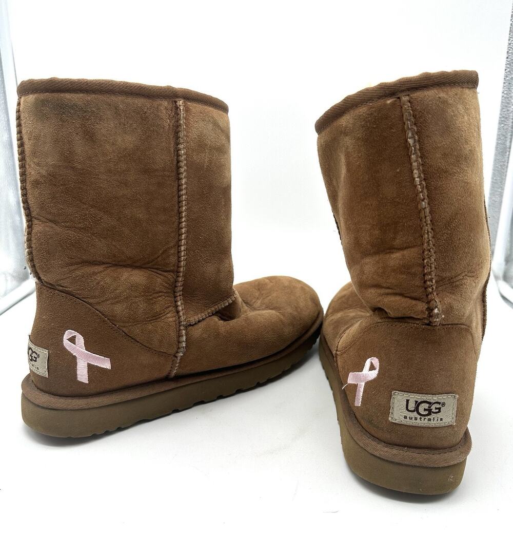 UGG Classic Short Breast Cancer Awareness Chestnut Boots Size 10